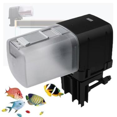 Imagem de Alimentador automático de peixes, dispensador automático de alimentos para peixes, WiFi, grande capacidade, com tempo preciso, rotação de 360°