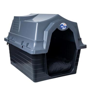 Imagem de Casinha Para Cachorro N5 Com Colchonete(Cinza,N5-59CM)