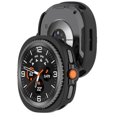 Imagem de Disscool Capa compatível com Samsung Galaxy Watch 8 Classic capas protetoras de substituição, capas protetoras rígidas leves e resistentes a arranhões, acessórios para relógio inteligente (preto)