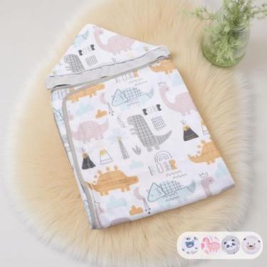 Imagem de Toalha De Banho Para Bebe Estampada Com Capuz Menino Menina - Maria's 