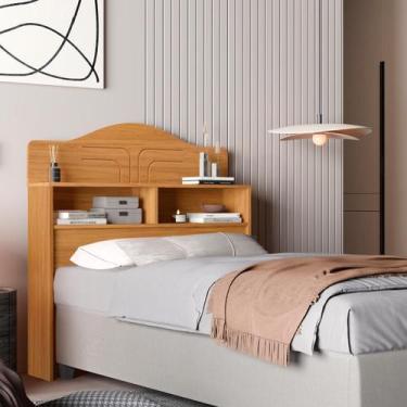 Imagem de Cabeceira Solteiro MDF Cama Box 2 Nichos Resistente Durável - B&A Bent