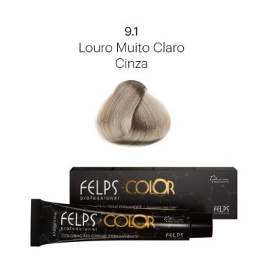 Imagem de Coloração Profissional Felps Color Louro Muito Claro Cinza 9.1 - 60g