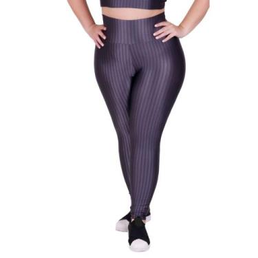Imagem de Calça Legging Fitness Cintura Alta Cirrê 3D Plus Size Feminino Laura -