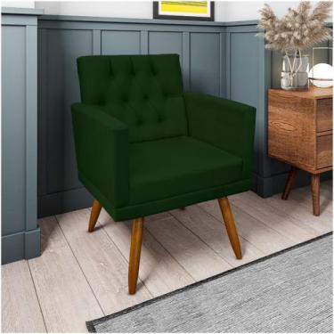 Imagem de Poltrona Decorativa Lara Capitonê Verde Visalar Móveis