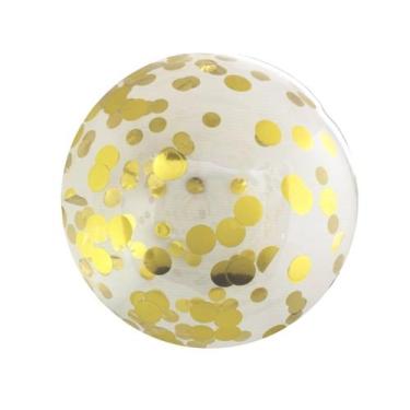 Imagem de Balão MINI Bubble Transparente Com Confete - PartiuFesta, Confete Dour