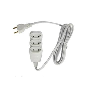 Imagem de Extensão Elétrica Retangular 3 metros Branca - F.C, Opção: Branco(a), 
