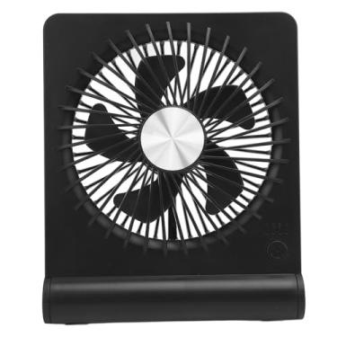 Imagem de Asixxsix Ventilador de mesa portátil, recarregável por USB, silencioso, pequeno, operado por bateria, 3 velocidades ajustáveis, refrigerador de mesa para escritório doméstico (Preto)