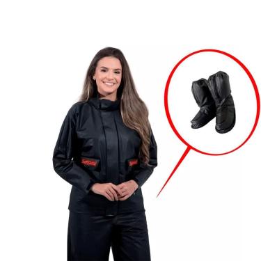 Imagem de Kit Capa de Chuva Motoqueiro Fem Protercapas Serrana P + Sobre Bota Tamanho P