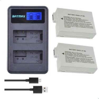 Imagem de Kit Profissional 2 Baterias LP E8 Com Carregador Duplo LCD USB Para Câ
