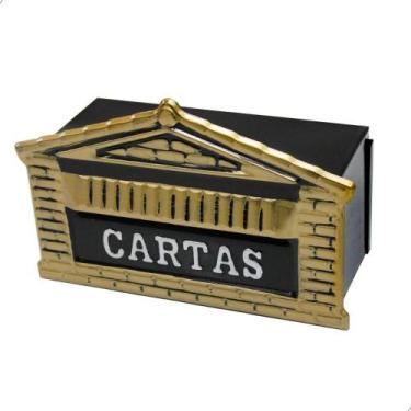 Imagem de Caixa De Correio Tijolinho Popular 12x25 Para Muro Preto/bronze - Noss