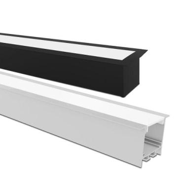 Imagem de Perfil De Embutir Taschibra Para Fita De Led Spire 50 Preto Com 1 Metr