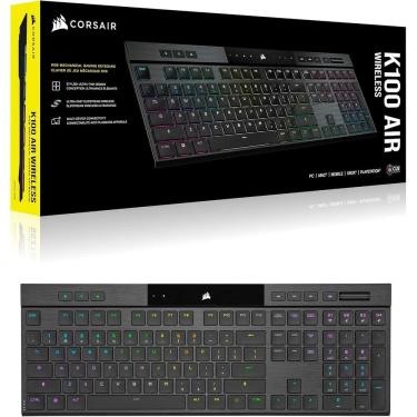 Imagem de Teclado Gamer Corsair K100 Air RGB Cherry MX Sem Fio