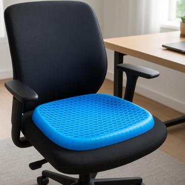 Imagem de Almofada Ortopédica Em Gel De Silicone Para Assento, Cóccix, Coluna E Hemorroida, Com Capa Lavável, Antiderrapante E Estrutura Ventilada Favo De Mel, Marca VARENZIA