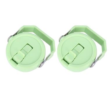 Imagem de Pacote com 2 tampas de copo para Stanley IceFlow 590 ml, 850 g, tampa de copo à prova de derramamento com alça e canudo (verde claro, 850 g)