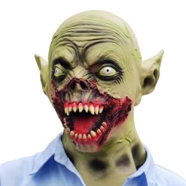 Imagem de Scary Skull Mask Horror Hood Halloween Skelon Massk Cosplay Props (Green S)