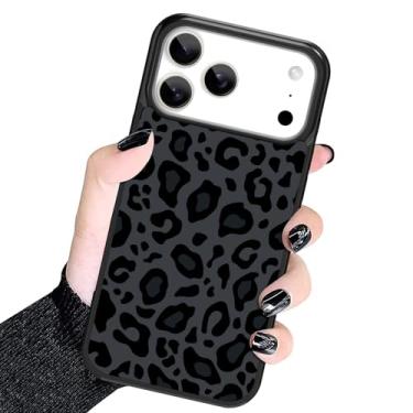 Imagem de KANGHAR Capa compatível com telefone 17 Pro Max, design leopardo preto, textura de pneu antiderrapante + capa protetora resistente à prova de choque TPU para telefone 17 Pro Max 6,9 polegadas