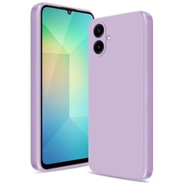 Imagem de Btstring Capa para Samsung Galaxy A06 4G, capa de silicone macio com proteção de câmera atualizada, capa fina à prova de choque com forro de microfibra antiarranhões, roxa