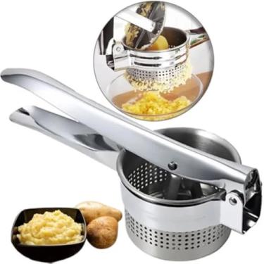 Imagem de Espremedor de Batatas Manual em Aço Inox, 26,5 cm, Design Ergonômico, Multiuso para Legumes