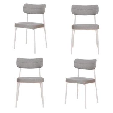 Imagem de Conjunto 4 Cadeiras de Jantar Mynna Corriente Est.Branca - Metalig