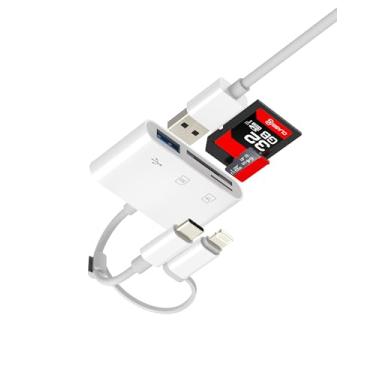 Imagem de Leitor de cartão SD (19.4 cm²) para iPhone 16 15 14 Lightning USB C adaptador acessório para câmera OTG TF memória digital para Apple para iPad Pro Mini Air MacBook Transfer tipo C Hub Flash Drive