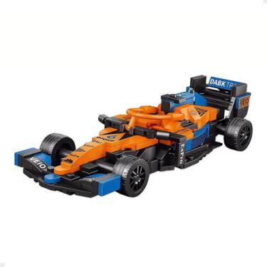 Imagem de Carrinho de Montar Fórmula 1 Laranja 266 Peças Blocos Esportivos Minia