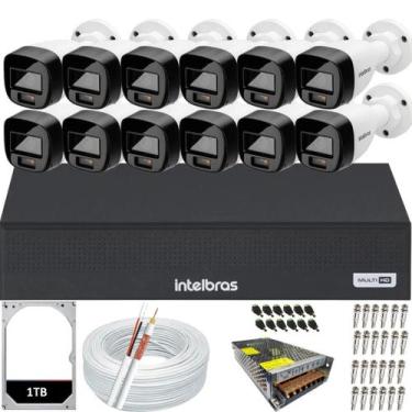 Imagem de Kit 12 Câmeras 1220B Full Color Intelbras Dvr Mhdx 16 canais HD 1TB co