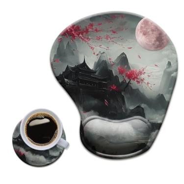 Imagem de HOPONY Mouse pad de gel para descanso de pulso - mousepad ergonômico para escritório com suporte de pulso - antiderrapante, design de acessórios de mesa para decoração de casa e jogos, flor de