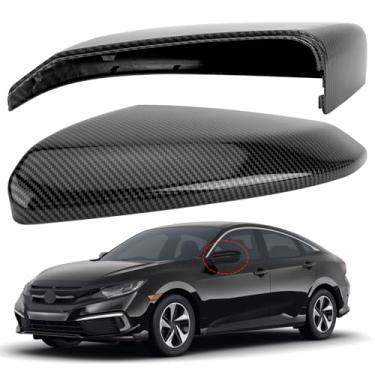 Imagem de LOIYLLEN Substituição da capa do espelho do lado do motorista para Honda Civic 2016-2021, Insight 2019-2021 - Capas de espelho do lado esquerdo, tampa do espelho retrovisor de fibra de carbono