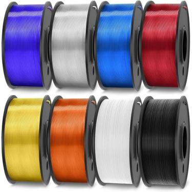 Imagem de Filamento de impressora 3D JAYO PLA+ 1,75 mm, pacote com 8, multicolor