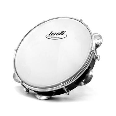 Imagem de Pandeiro De 8'' Preto Abs Pele Leitosa Torelli Tp809Pr - Torelli Music