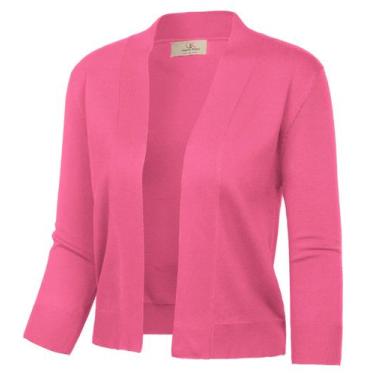 Imagem de Suéter GRACE KARIN Knit Open Front Shrug Pink XL