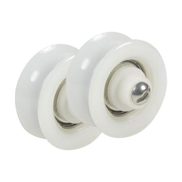 Imagem de Kit 2 Roldana Portão Nylon 50mm 1/2'' Parafuso Inox - Fp
