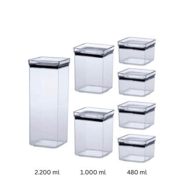Imagem de Kit Com 7 Pote Acrílico Hermético Multiuso Porta Condimento