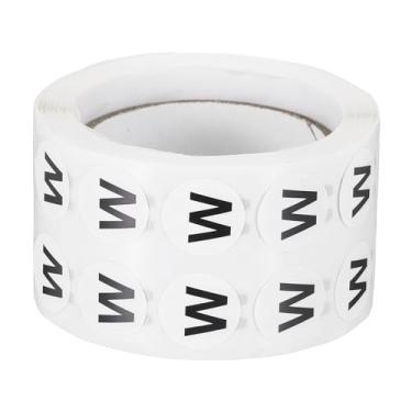 Imagem de PATIKIL Etiquetas de inventário Letra W, 1000 peças de adesivos de letras de 0,5 polegada com círculos redondos, etiquetas adesivas semibrilhantes para organização doméstica e escritório, preto (1