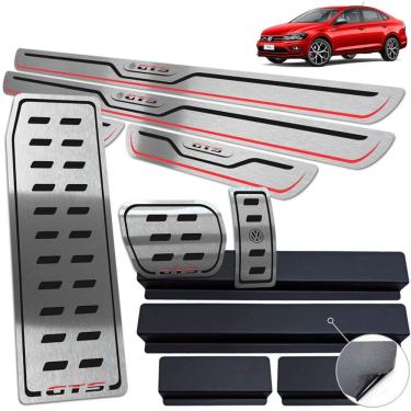 Imagem de Descanso + Pedaleira + Soleira preto Baixo Relevo Virtus Gts