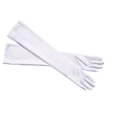 Imagem de Luvas Brancas Papai Noel Comprida Fantasia Natal