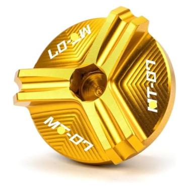 Imagem de Compatível com MT03 MT07 FZ07 MT10 FZ10 MT25 MT 03 07 10 25 YZF R1 R3 R6 FZ1 FZ6 Fa&zer Tampa de enchimento de óleo de motor de motocicleta (MT07-ouro)