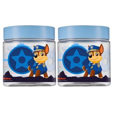 Imagem de Kit 2 Pote Infantil 550ml Patrulha Canina Lanches Biscoitos - Bandeira