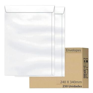 Imagem de Envelope Ofício 24 X 34 cm Branco Oficio Reipel 250 Unidades