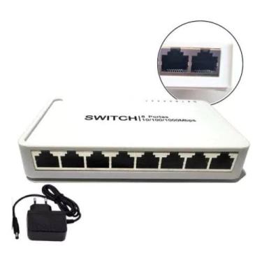 Imagem de Switch 8 Portas Gigabit Rede 10/100/1000mbps Hub Rj45 Bivolt Knup