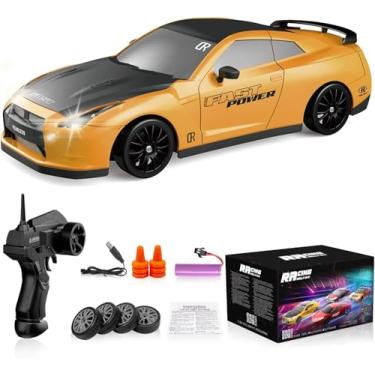 Imagem de Carro De Controle Remoto, GTR R35, Amarelo, Pra Crianças E Adolescentes - Rc Drift Car 2.4Ghz Escala 1:24 4Wd