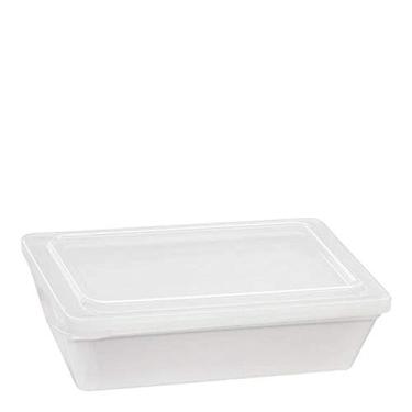Imagem de Travessa Stillo Retangular Com Tampa 2l Branca em Polipropileno Linha Tropical Vem