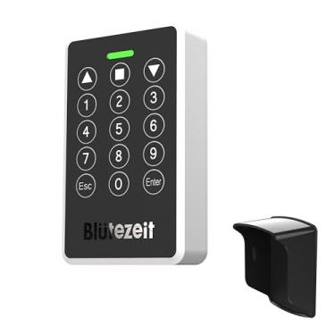 Imagem de Blütezeit Teclado sem fio com capa à prova d'água IP54 para abridores de portão de 433 MHz, sistema de acesso seguro por código PIN, compatível com motores de operador de portão deslizante e giratório