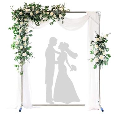 Imagem de HOME RIGHT Suporte De Arco Para Cenário Casamento, Metal Quadrado 7X6 Pés Cerimônia, Estrutura Arqueada Aço Inoxidável, Decoração Aniversário, Festa, Chá Bebê, Jardim