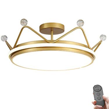 Imagem de Luminária de teto LED Luminária de teto LED Regulável Design moderno de coroa Acrílico com controle remoto Iluminação de teto Sala de jantar Menino Menina Bebê Berçário Sala de estar Decoraç