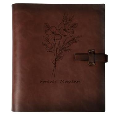 Imagem de Álbum de fotos 10 x 15 cm, 200 fotos, álbuns de fotos de couro genuíno com espaço para escrita com 30 papéis de escrita, viagem, família, casamento, crianças, formatura, ultrassom, bebê, álbum de