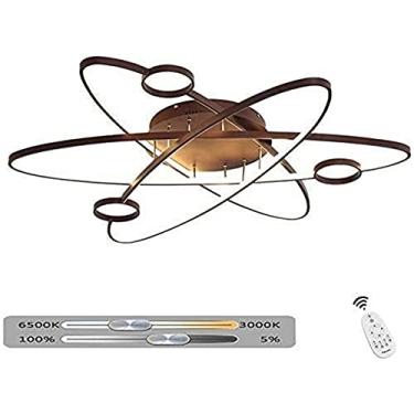 Imagem de Luminária de teto LED Acrílico Cosmic Orbit, Lustre LED regulável, Luminária de teto de metal embutida, com controle remoto, 3000 K 6500 K, compatível com sala de estar/quarto/estudo, 76 W