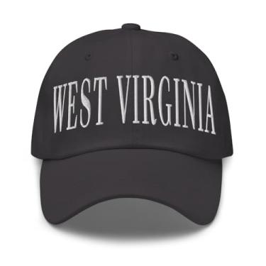 Imagem de Merch Town Boné West Virginia bordado West Virginia Dad Hat, Cinza escuro, tamanho �nico