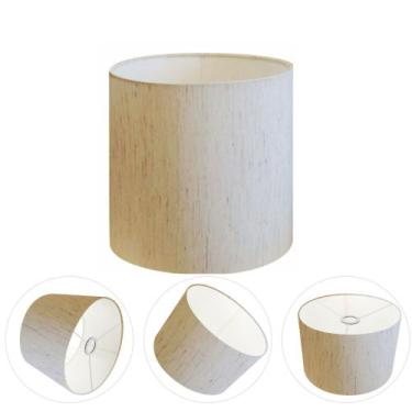 Imagem de Cúpula Abajur Cilíndrica Cp-8009 Ø25x20cm Linho Bege - Vivare