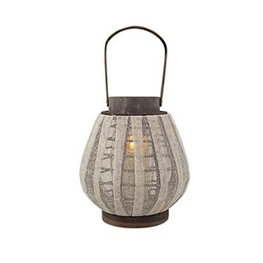 Imagem de Castiçal de bambu tecido de linho retrô pastoral à prova de vento lanterna portátil decorações de casa suporte de vela ornamentos para enviar velas eletrônicas para segurar velas